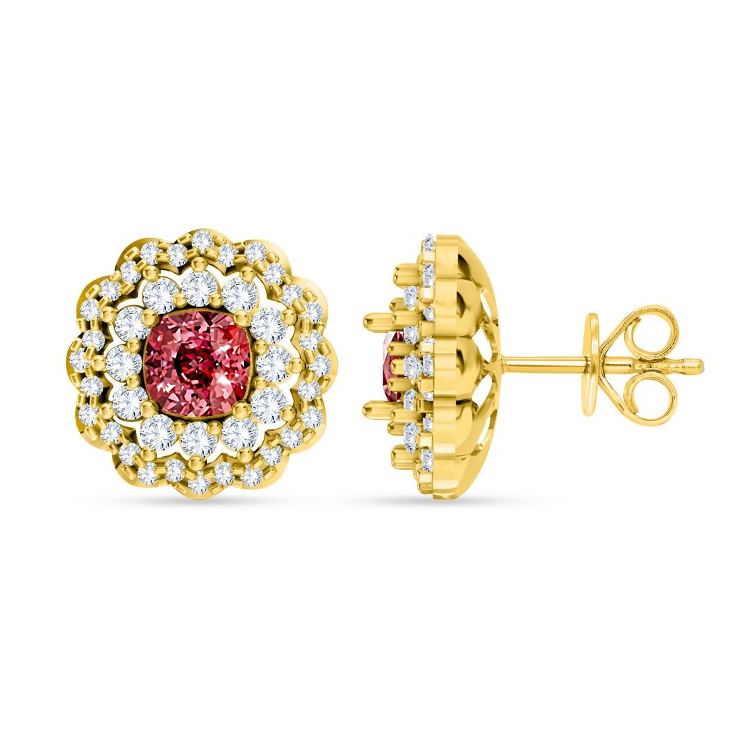 LG - 14K 1.02CT D-EARRING LDS CUSC/RDS CERTIFIED RUBY 0.65